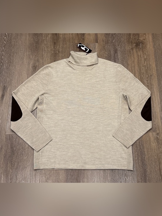 Victorinox Other - Men's Light Beige Turtleneck Sweater with Elbow Patches